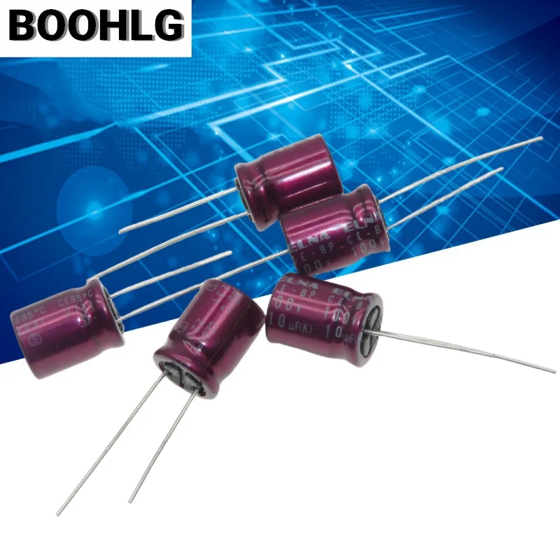 5PCS 10UF 100V Lila Rot Robe Kondensator 100V 10UF 10X12,5 RBD BP Poleless
