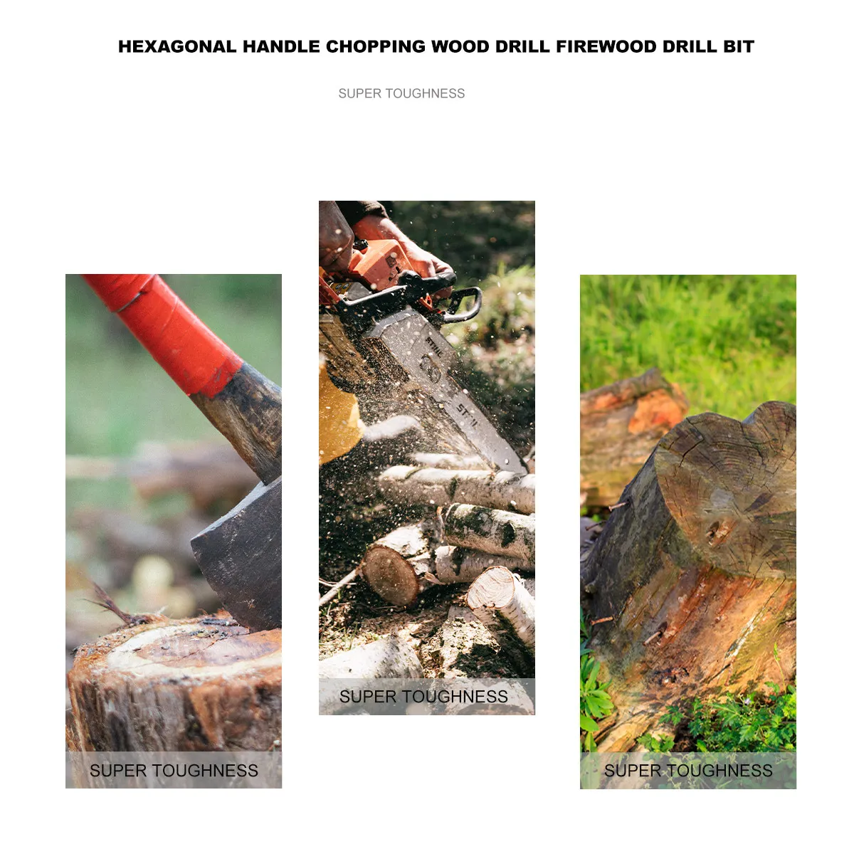 38mm六角ハンドル高硬度鍛造鋼製薪割り用ドリルビット、一体型溝付き耐火性