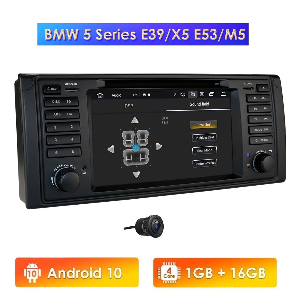 Android 10.0 4G 64G 1 DIN GPS player DVD Navi for BMW Series 5 E39 BMW X5 E53 M5 E38 BT AM FM RDS DVR OBD WIFI CANBUS Multimedia