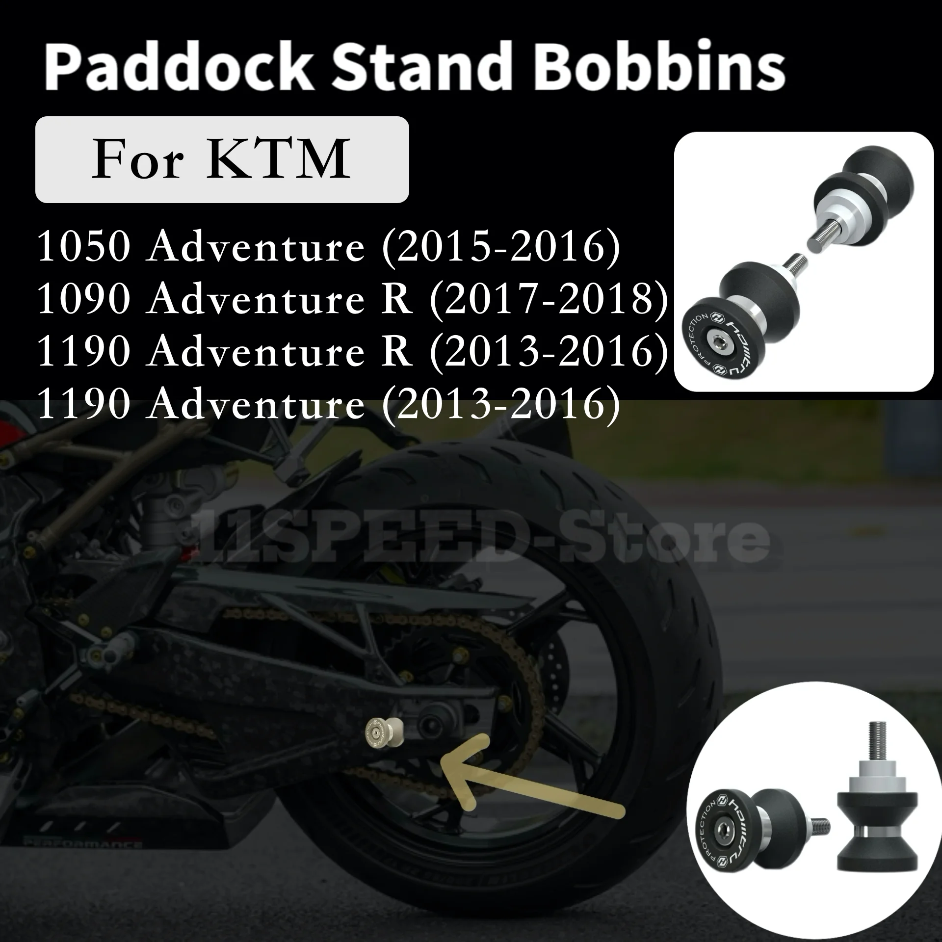 Paddock Stand Bobbins For KTM 1050 1190 Adventure / 1090 1190 Adventure R / 2015-2018 motos accessories for protection