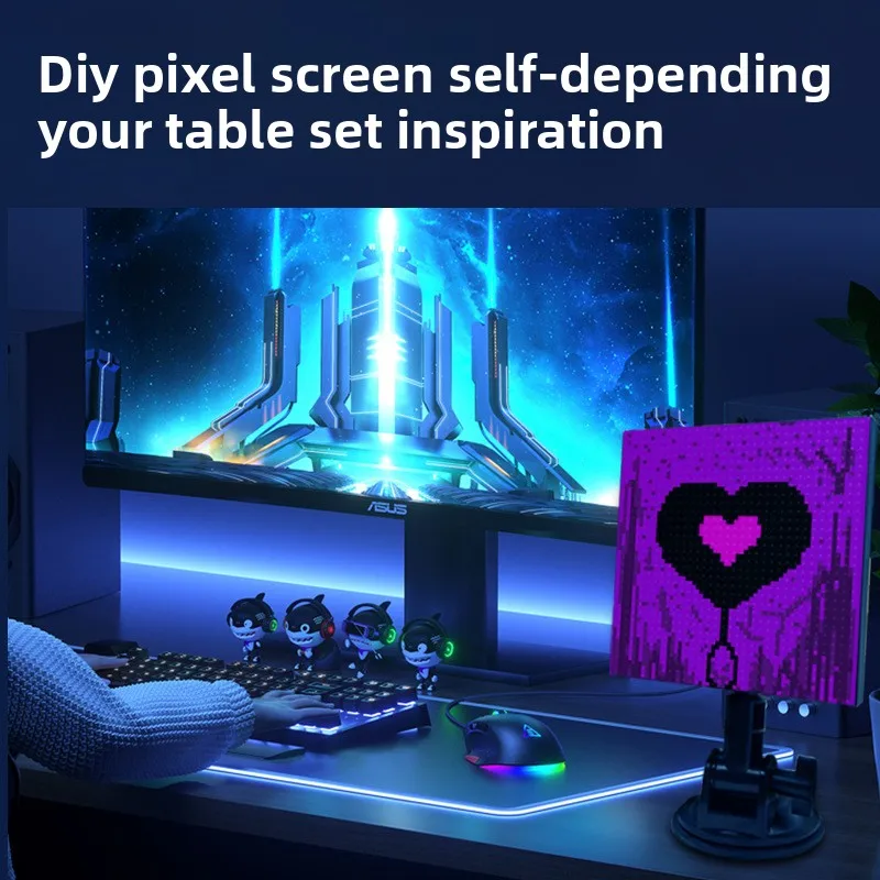 

Настольный атмосферный пиксельный экран, Bluetooth-рекламный экран, домашний светодиодный автомобильный экран для украшения рабочего стола