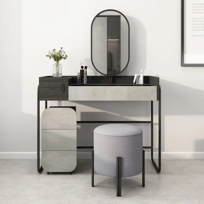 Nordic Sturdy Simple Makeup Table Small Space Lounges Bedroom Dressing Table Adult Black Modern Coiffeuse Chambre Furniture Home