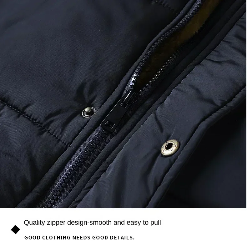 2024 Nieuwe Mannen Winter Herfst Werk Uitloper Parka Zwart Fleece Gevoerde Dikke Warme Capuchon Bontkraag Jas Mannelijke Maat 5XL Pluche Jas