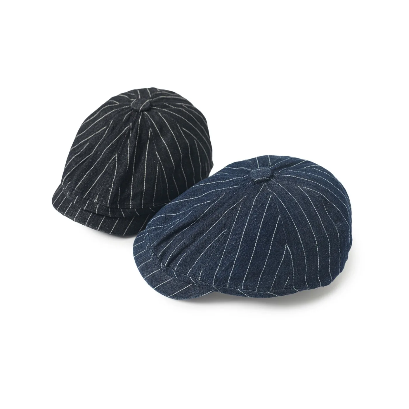 Vintage Japanese Cowboy Octagonal Hat Men's and Women's Washed Striped Newspaper Hat Duck Tongue Caps
