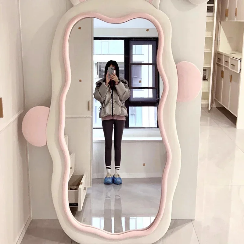 Rabbit Nordic Mirror Girls Big Irregular Funky Luxury Art Items Makeup Flexible Smart Mirror Barber Spiegel Wand Home Products