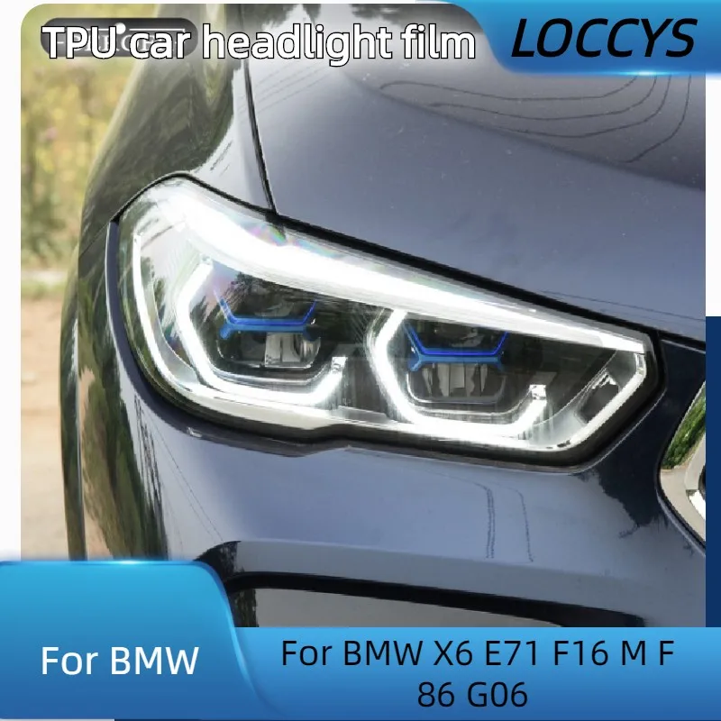 

For BMW X6 E71 F16 M F86 G06 Car Headlight Tint Black Protective Film Vinyl Protection Transparent TPU Sticker Accessories