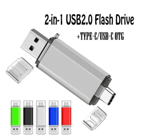 2023 Hot Metal Pen OTG 2 IN 1 Type-c 2.0 USB Flash Drive 1000GB 512GB 64GB 128GB Creative Personalization for PC/Car/TV