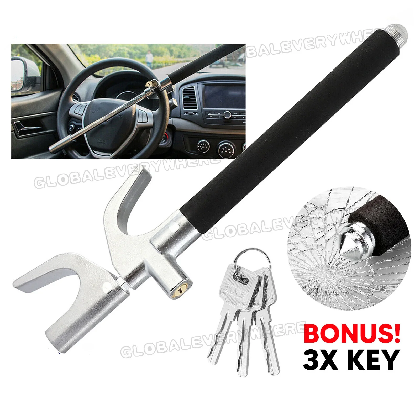 

Универсальный автомобильный замок на руль, противоугонная защита, клубный зажим, сверхмощный