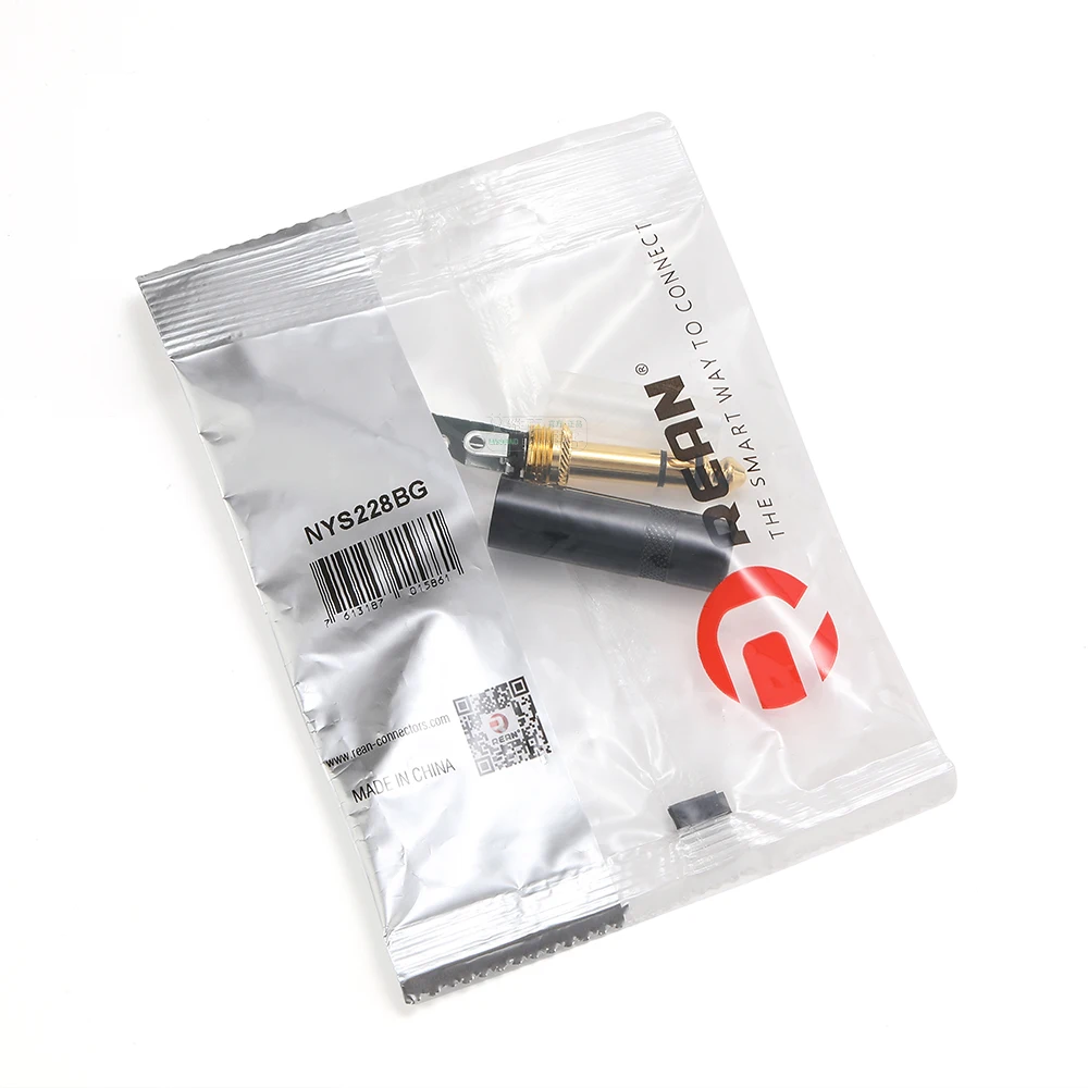 REAN 6,35mm TRS Stereo 3-Polig Vergoldeter 1/4'' TS Mono 2-Polig Stecker 6,5 Gerader Stecker für Instrumente, Gitarre, Bass, Mikrofon – Detail 29