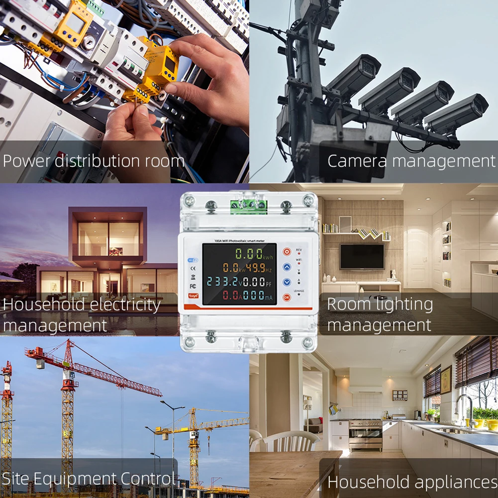 Tuya WiFi Intelligent Circuit Breaker Bidirectional Metering Power Meter Reclosure Switch APP Remote Control for Alexa Google