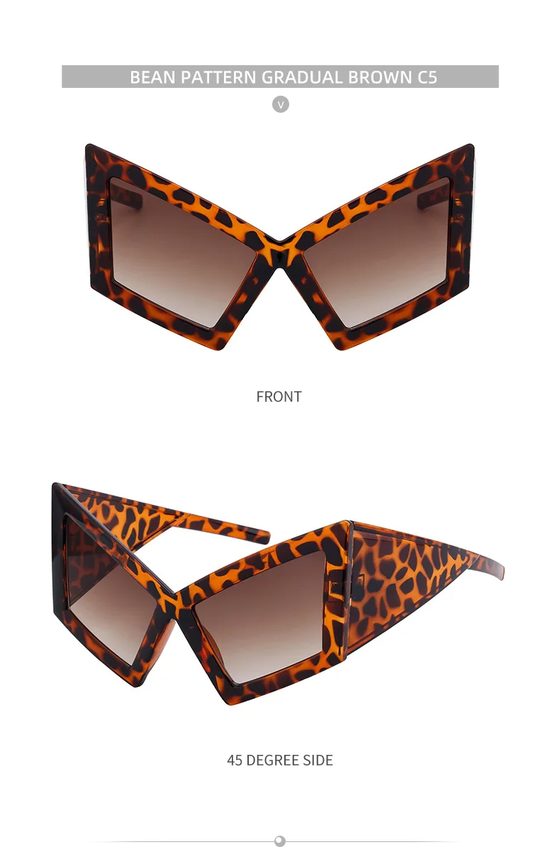 Übergroße Cat-Eye-Sonnenbrille für Damen 2026 Luxusmarken-Designer Großer Rahmen Vintage-Brillen Y2K Punk Sonnenbrillen für Frauen UV400 – Detail 15