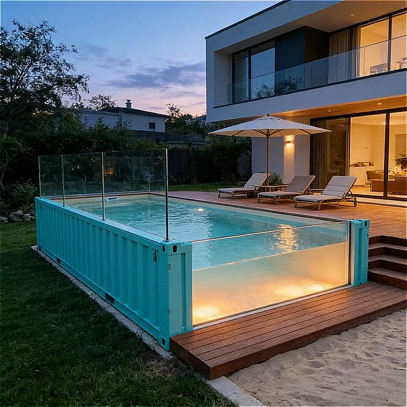 Stainless Steel Container Pool Shipping Container Swimming Pool Portable Plunge Pool Garden Terrace Home Fitness Swimming Custom