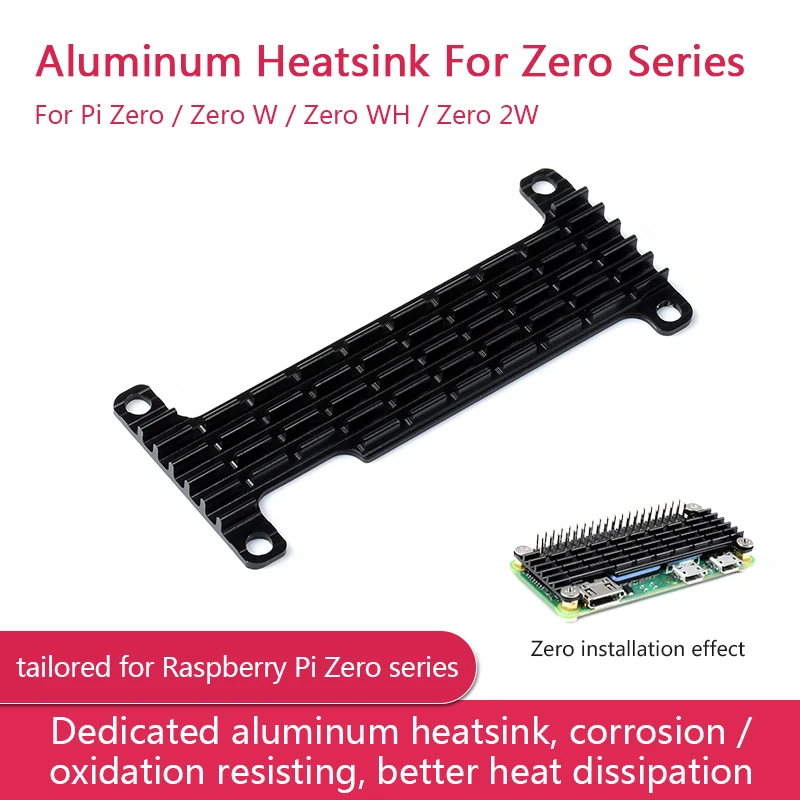 

Raspberry Pi Zero Dedicated Aluminum Heatsink for Raspberry Pi Zero Series, Zero / Zero W/ Zero WH/ Zero 2 W