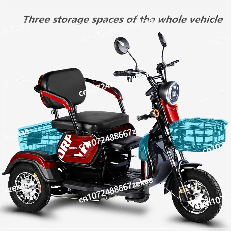 24 Inch Electric Trike Fat Tire 3 Wheel Electric Tricycle Three Wheels Adult Cargo Electric Bike with Basket