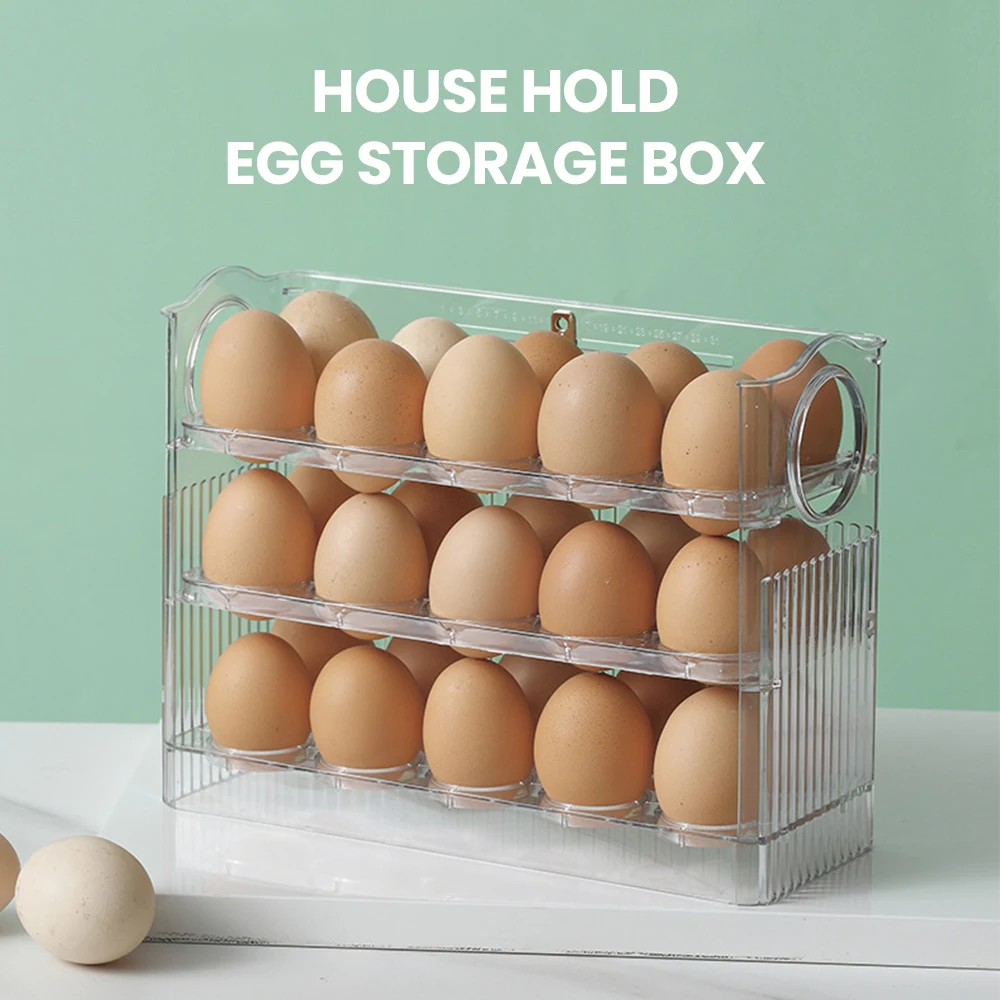 

30 Grids Egg Storage Box Multi-layer Rack Holder Refrigerator Organizer Food Containers Egg Case Dispenser Kitchen Organizers