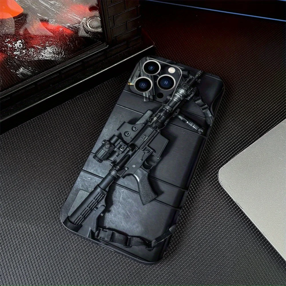 حافظة سوداء سميكة بسيطة لهاتف iPhone 16/15/14/13/12/11 Pro Max لأحدث اتجاهات الموضة. الغطاء الخلفي #6