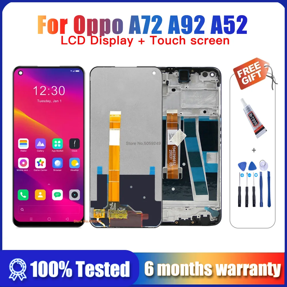 Schermo LCD Originale Per Oppo A72 5G, A92 E Realme 6 – Display E Touchscreen, Colore Nero