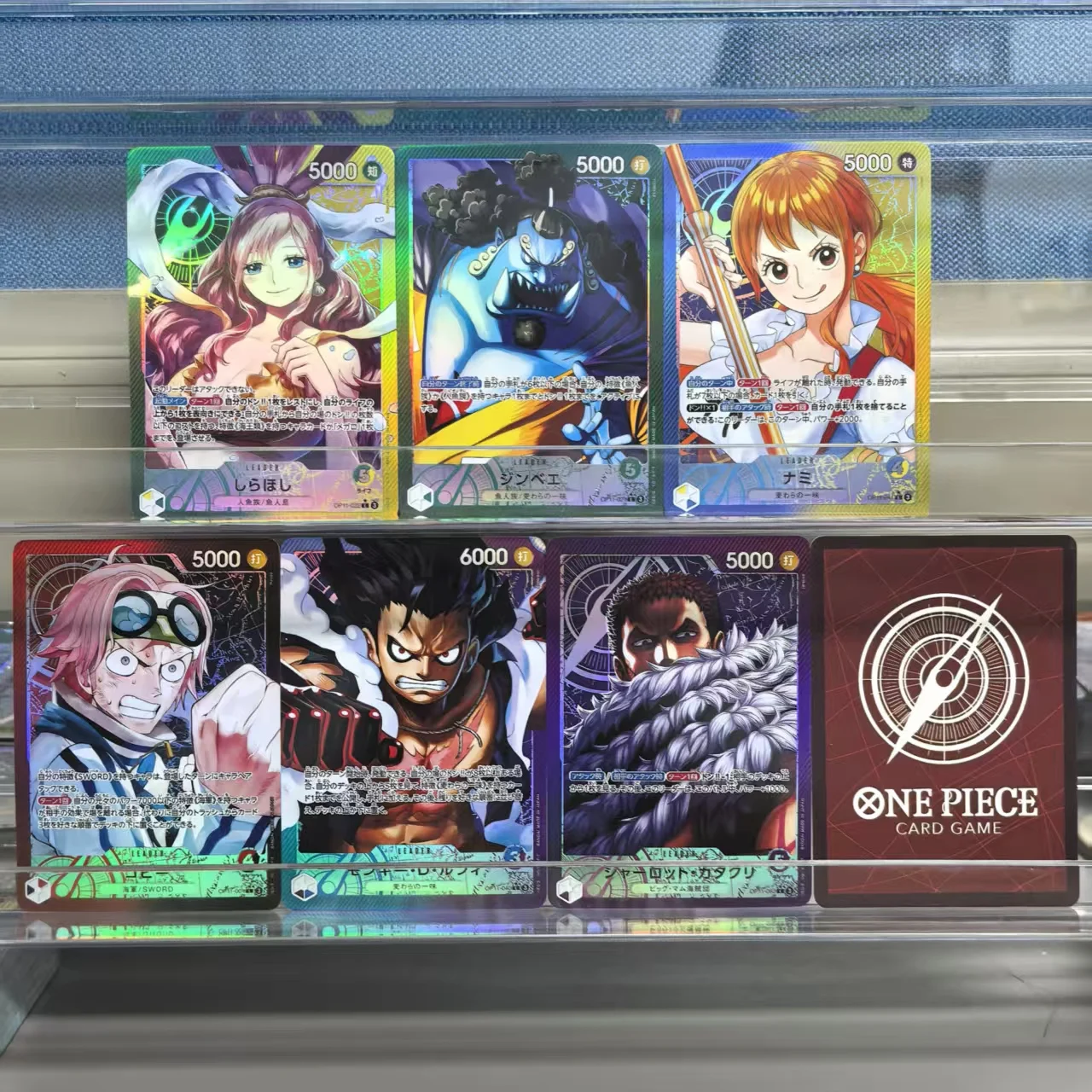 

6 шт. цельная коллекционная карта японского аниме OPCG Shirahoshi Nami Koby Monkey D. Luffy Jinbe Charlotte Katakuri игровые карты игрушки