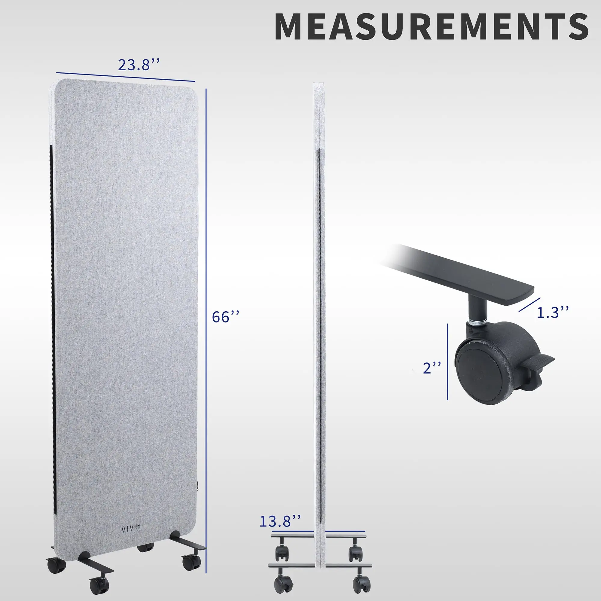 Gray Mobile 24 x 66 inch Privacy Panel, PP-1-T024G-M