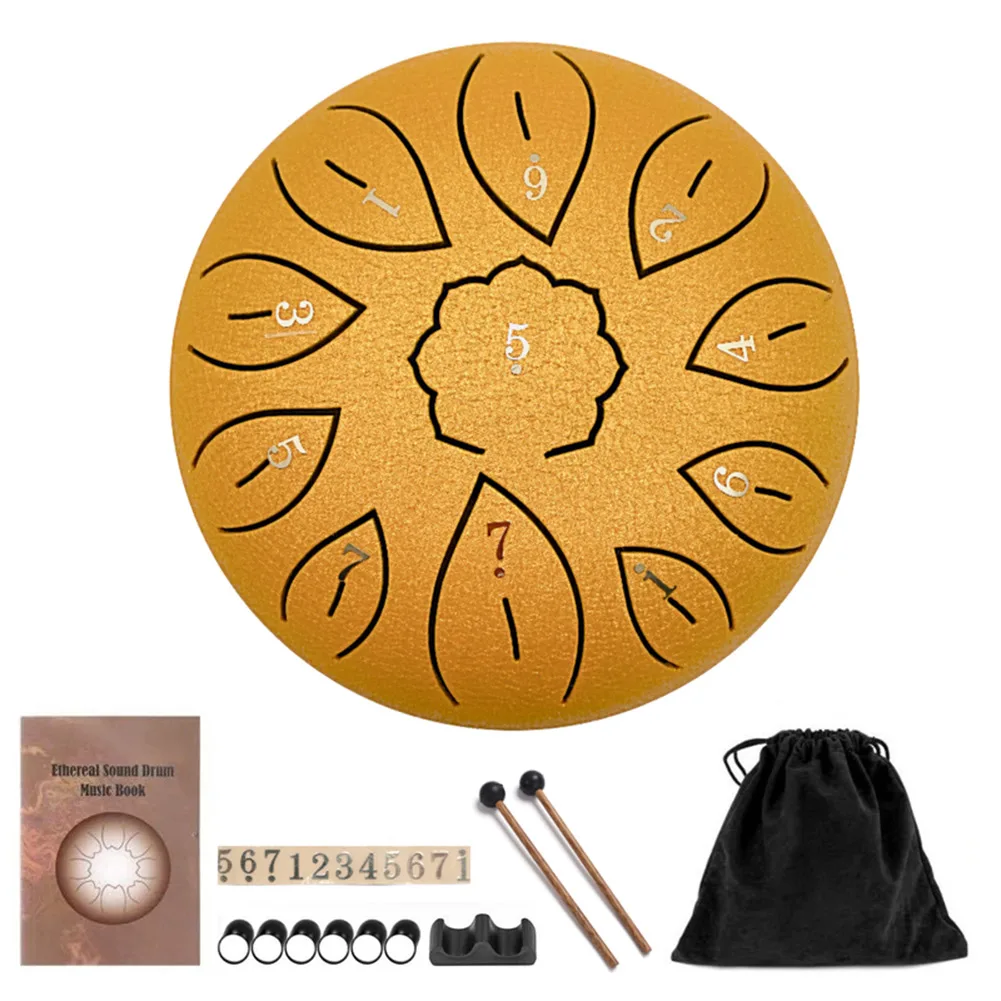 

6 inch Steel Tongue Drum With Carry Bag 11 Notes Tune Musical Instrument Hand Pan Tank Drum for Meditation Anxiety Relief Tools