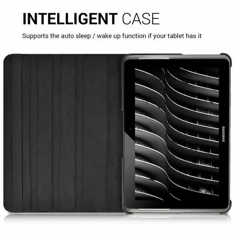 Cover Case For Samsung Galaxy Tab 2 10.1 GT-P5100 P5110 P7500 P7510 360 Degree Rotating Tablet PU Leather Case Tab2 10.1 Glass