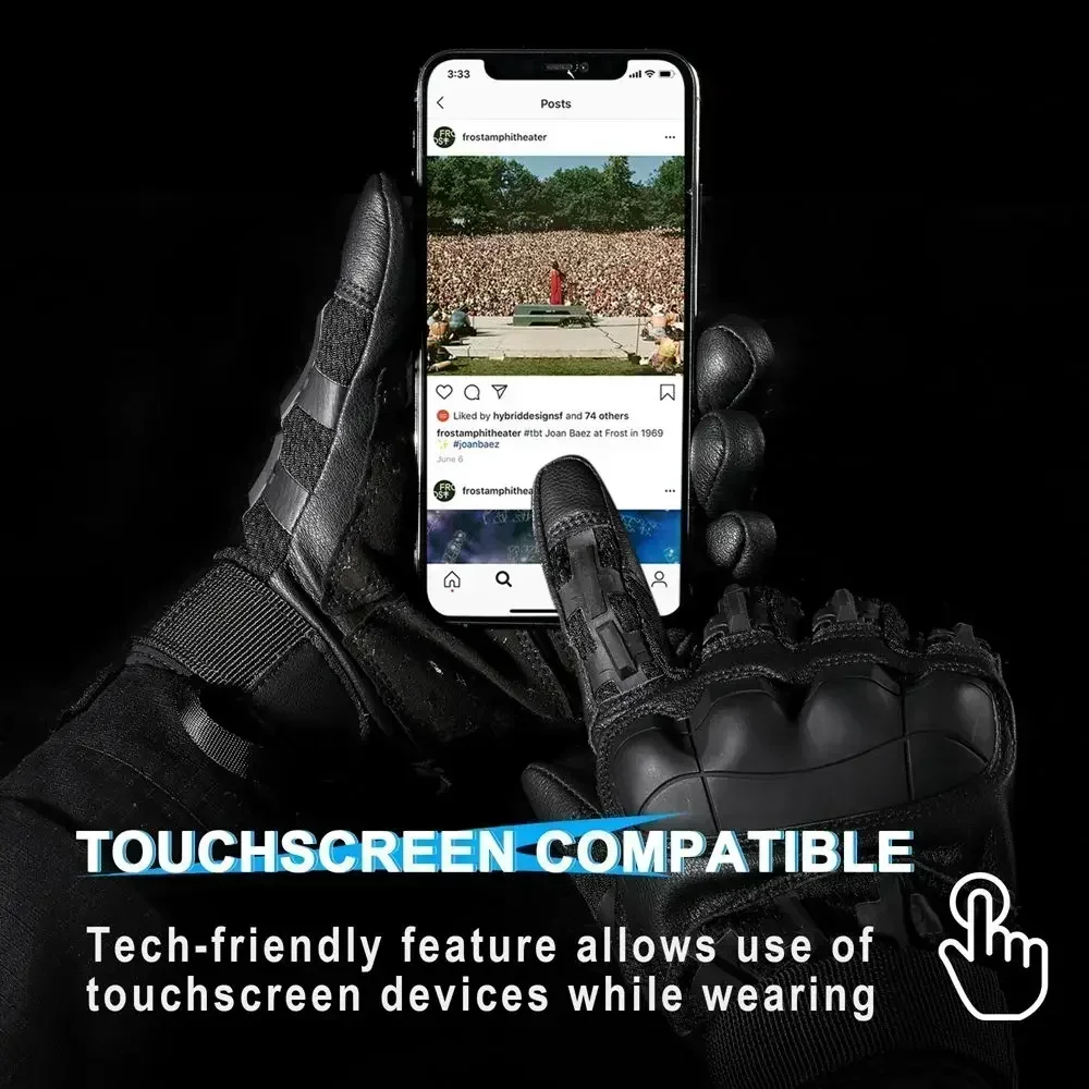 Touch Screen Tactical Full Finger Gloves Combat Paintball Airsoft Hunting Shooting Leather Motorcycle Protective Gear Men Women