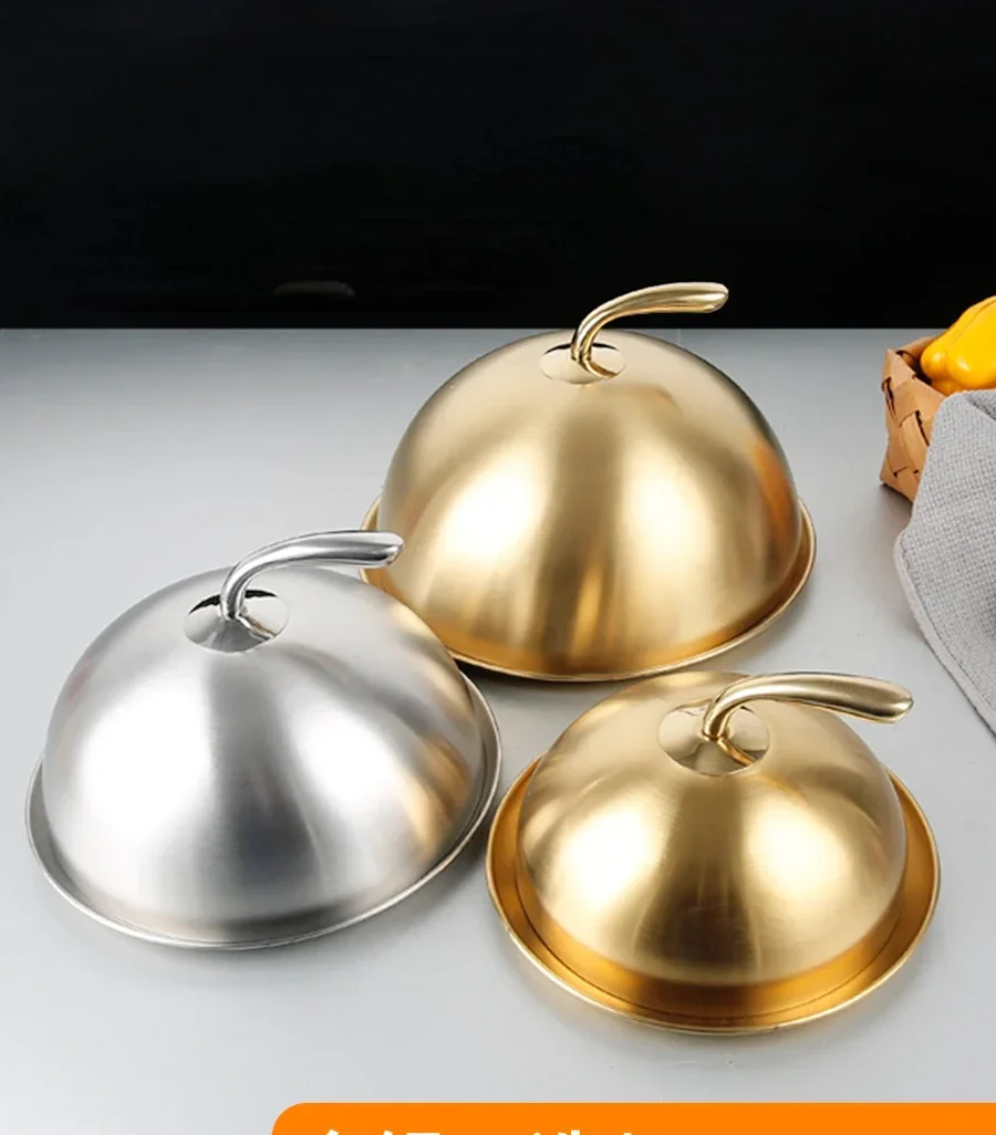 

Stainless steel steakround steak cover teppanyaki high dish dessert cover western food serving