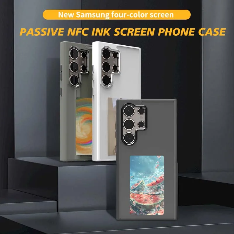 

NFC INK DIY Protective Case For Samsung S23 Ultra With Upgrade 4 Color Display Casting Mobile Accessories, No Need Charge