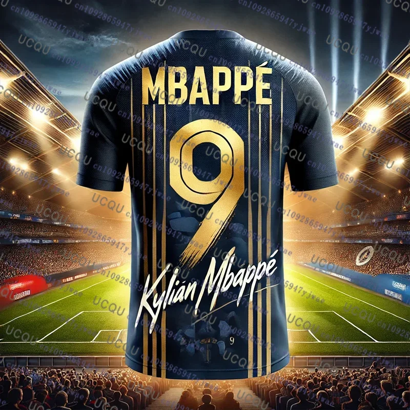 2025 طبعة خاصة جديدة Mbappe No.9 كرة القدم جيرسي المتضخم التدريب موحدة تنفس سريعة الجافة موضة التي شيرت طفل/الكبار