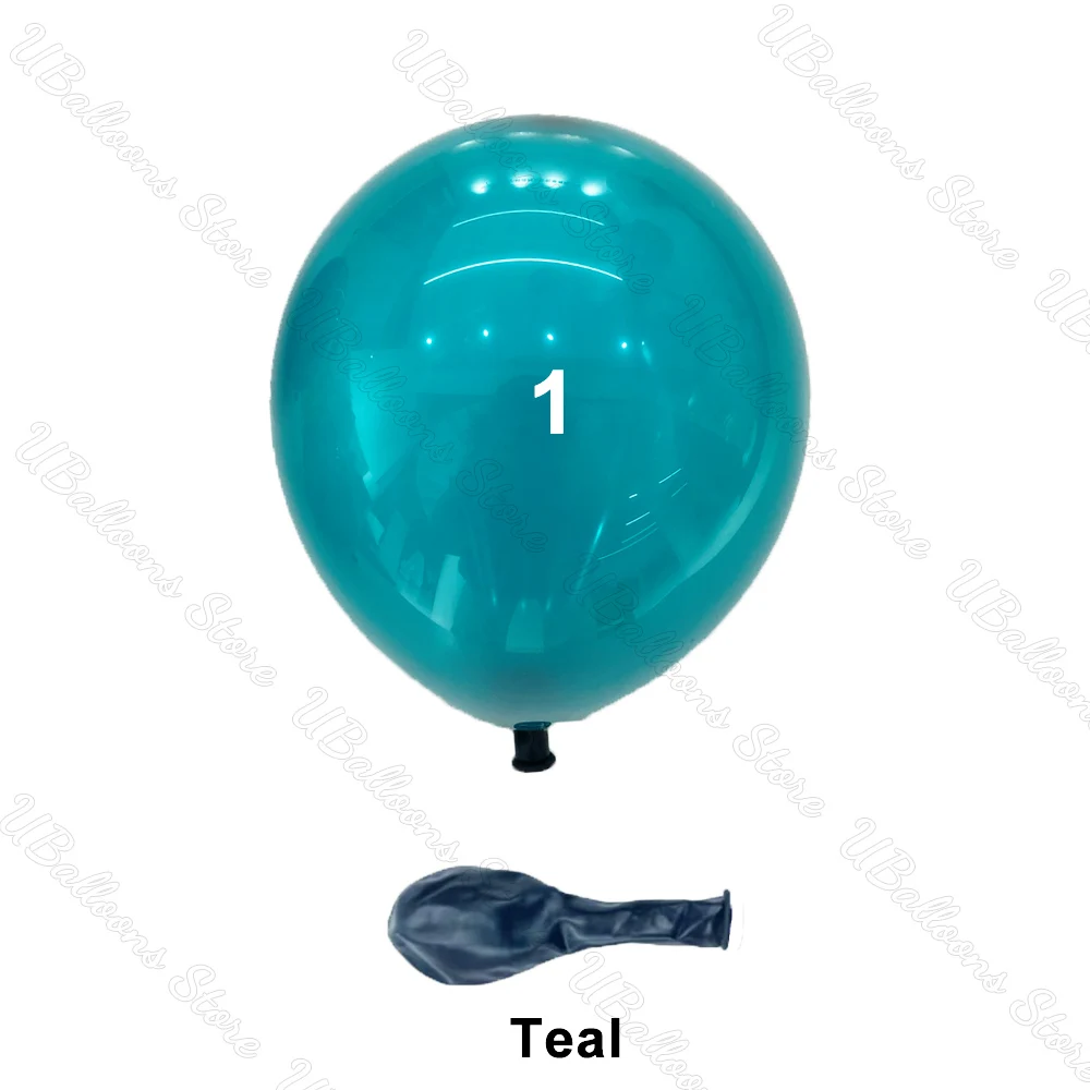 5/10/12/18 Zoll dunkle blaugrüne Luftballons, blaugrün, einlagig, doppelt gefüllter Chrom-blaugrüne Ballon für Geburtstags-Safari-Party-Dekoration – Detail 8