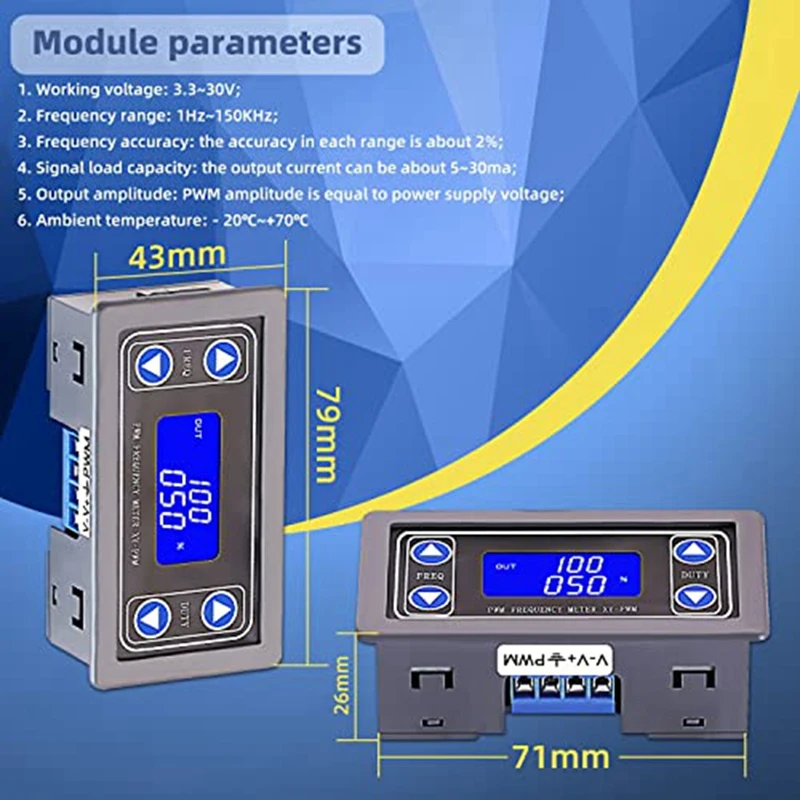 PWM-Pulsfrequenz-Arbeitszyklus, rechteckige Welle, Rechteckwellen-Signalgenerator, 3,3–35 V, 5–30 mA, 1 Stück