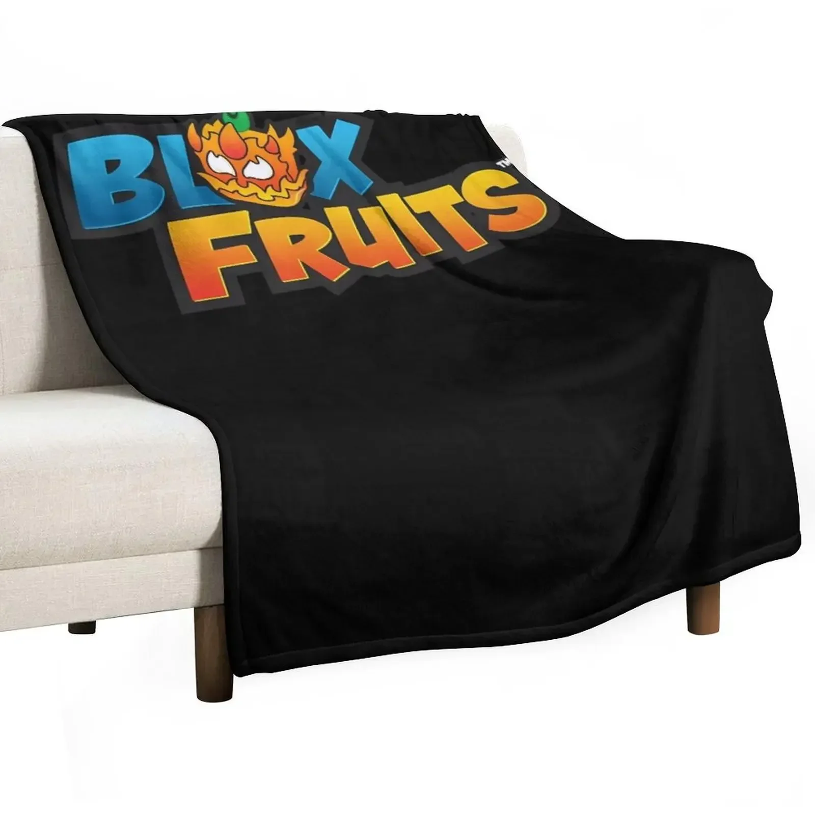 Blox Fruits Merch Blox Fruits Logo Throw Blanket Flannel Fleece Soft Warm Throw Blanket