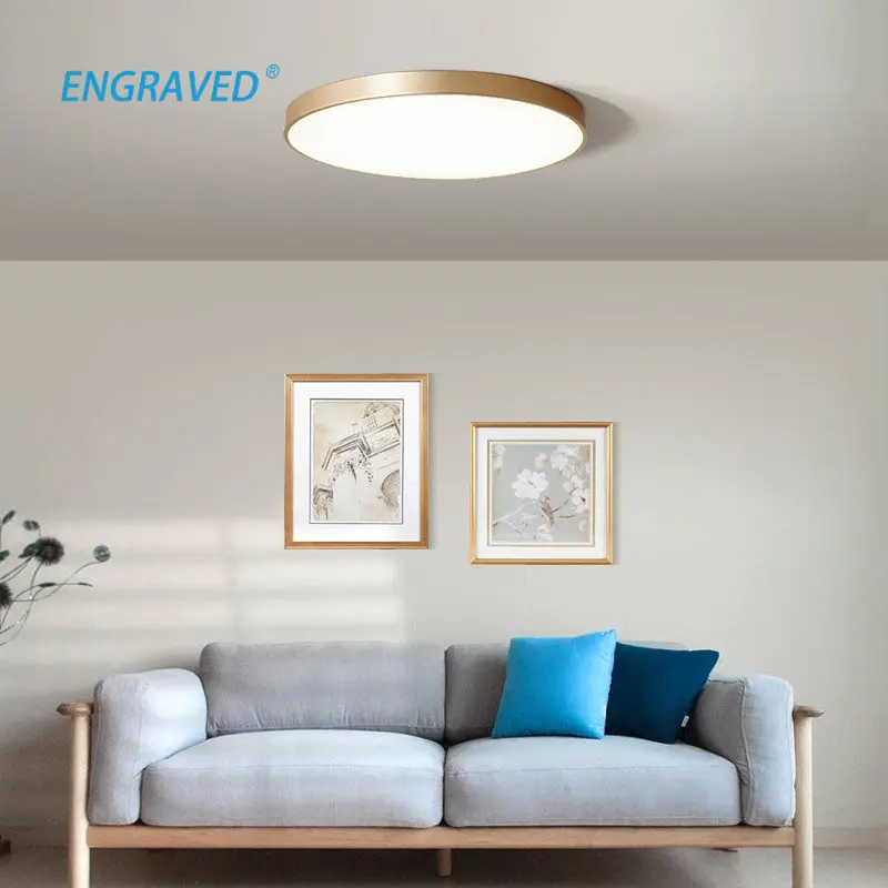 

ENGRAVED Post-modern Light Luxury Minimalist Creative Design Style Ultra-thin Ceiling Light Dining Room Bedroom Living Room