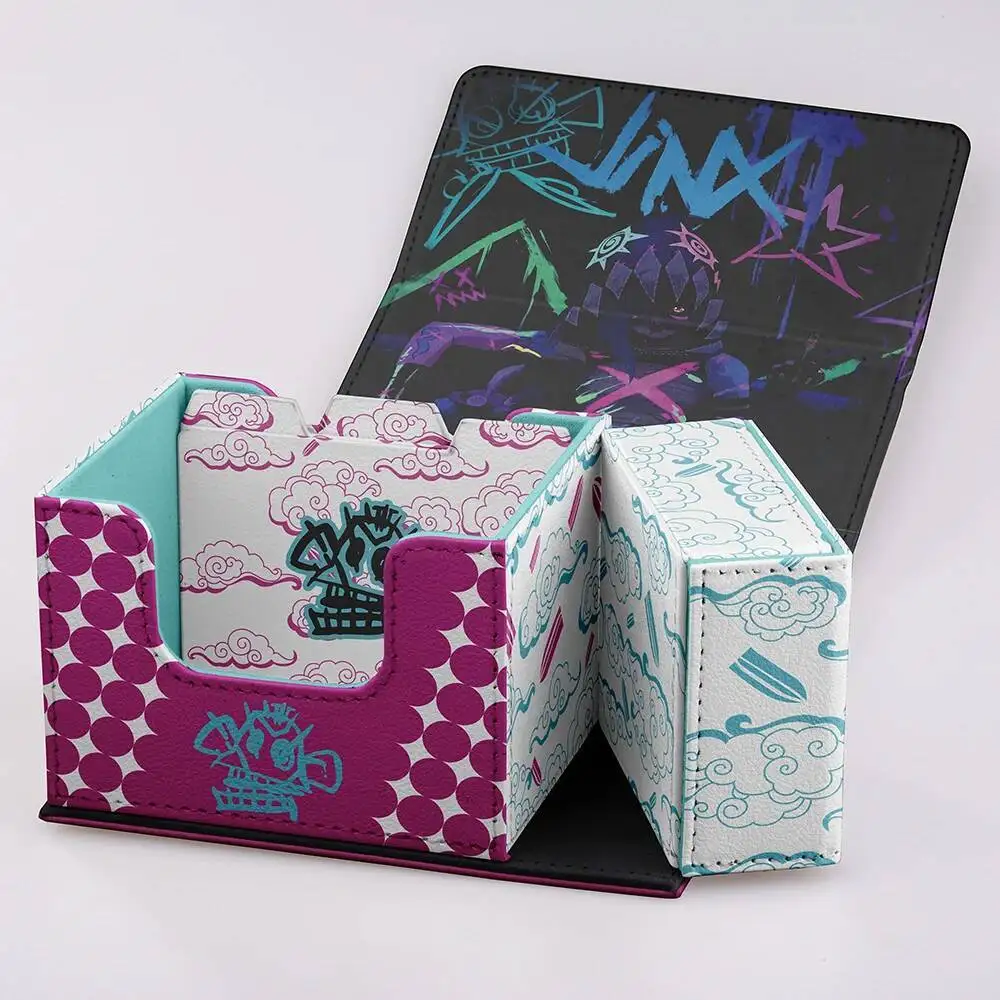 

Gacha Card Deck Case League Of Legends Jinx Card Storage Box Horizontal Type For 100 + Trading Cards Magnetic Storage Box YuGiOh