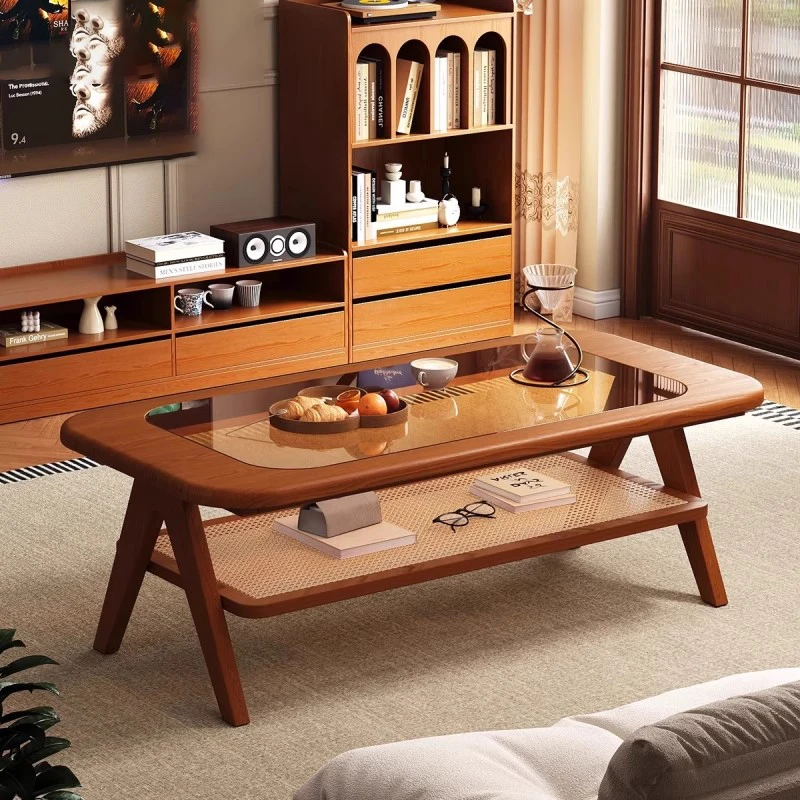 

Glamour French Vintage Coffee Table Minimalist Elegant Rectangle Neutral Japanese Style Coffee Table Home Furniture