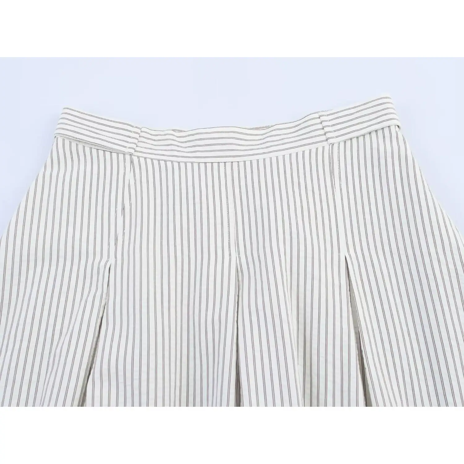 

Topenomi Simple Striped Skirt Women Summer High Waist Pleated A-line Mid Length Skirts Casual Fashion Versatile Faldas Outfits