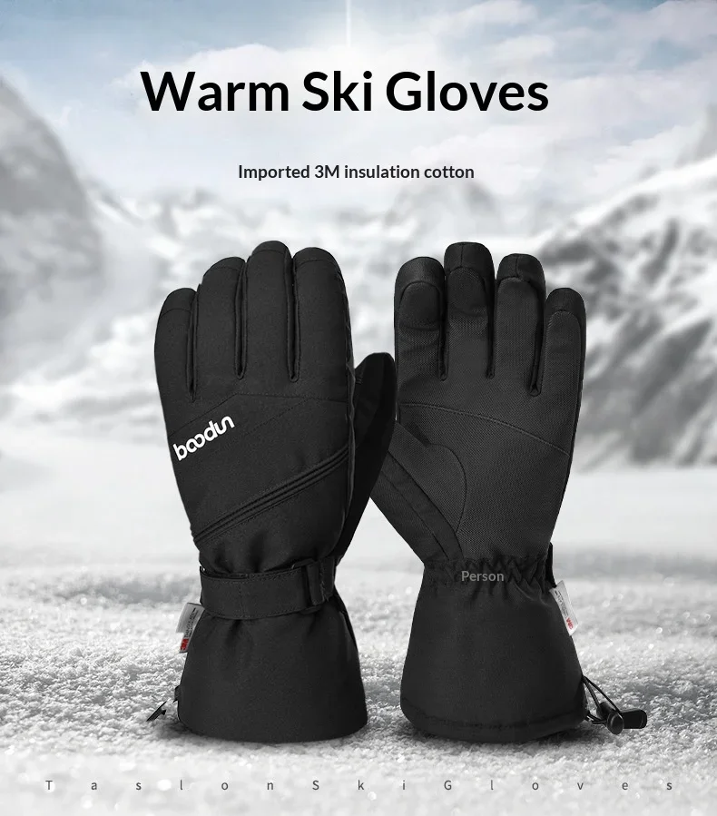 

Winter new outdoor ski gloves with 3M fleece lining, waterproof and warm gloves.