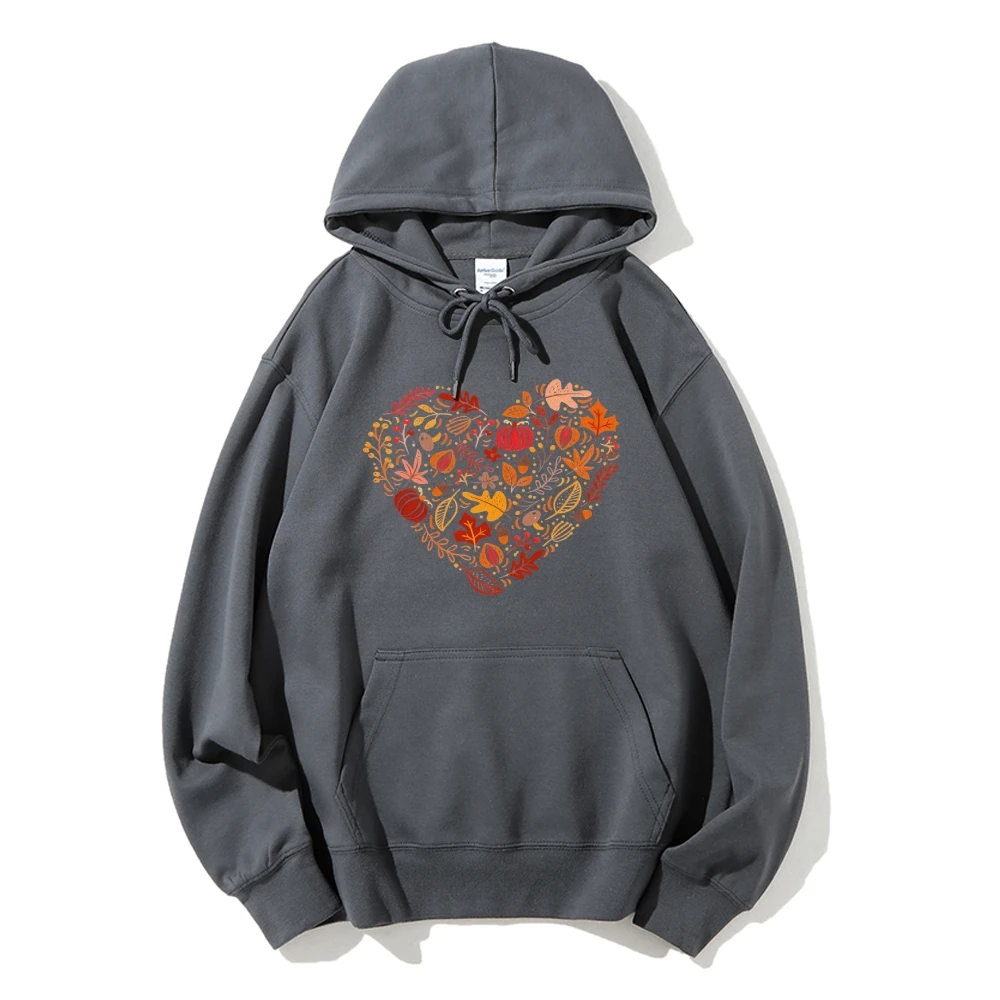 Love Flower Graphic Print Hoodie Pure Cotton High Quality Loose Shoulder Hooded Sweater Trend New Fashion Sweatshirt