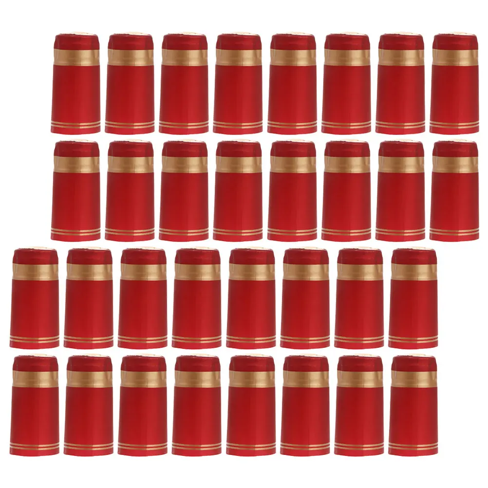 

200 Pcs Bottle Shrink Capsules Heat Seals Film Stoppers Red Wrap Bottles Supplies Storage Aid Decorative