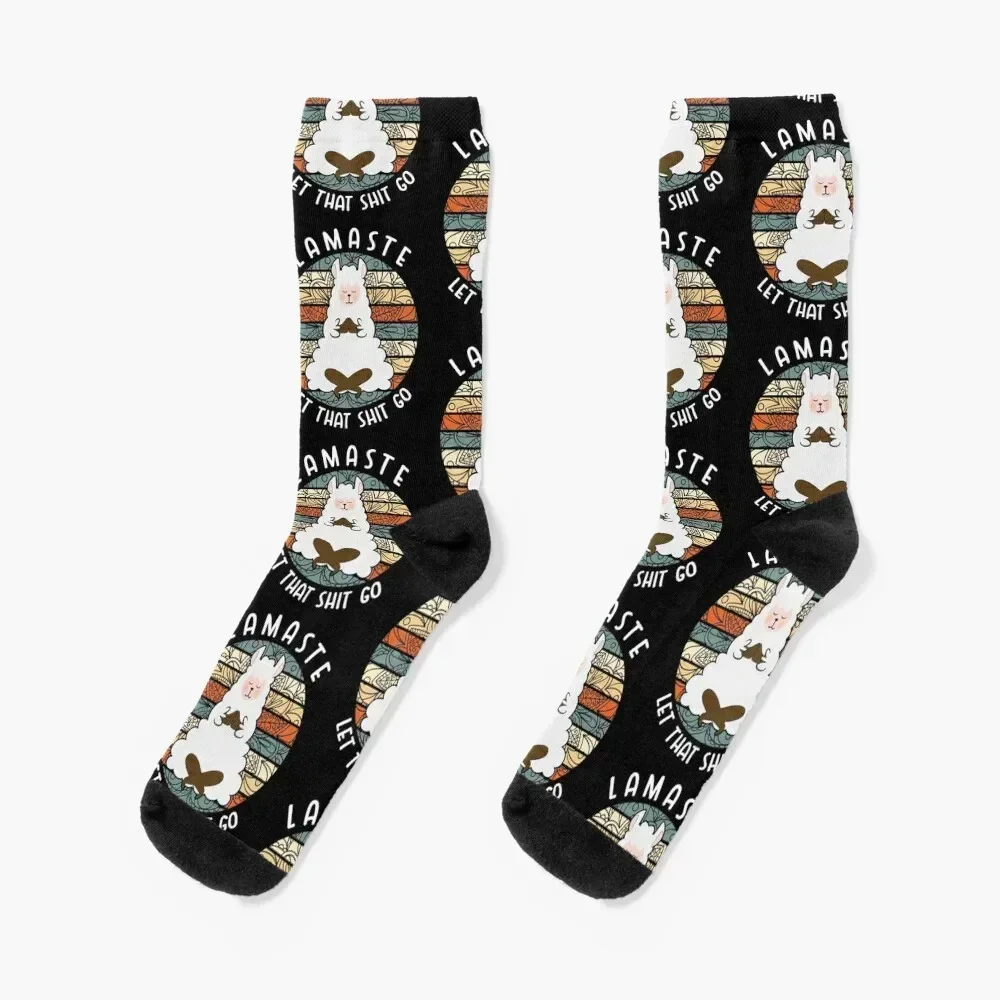 

Lamaste Llama Alpaca Yoga - Funny Meditation Socks heated custom Christmas football Socks Male Women's