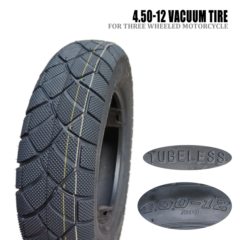 4.50-12 anti-skid wear-resistant vacuum tires suitable for silver steel large/small mini side tricycles