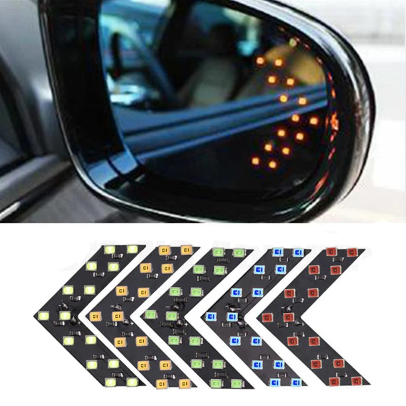 14 SMD LED Arrow Panel Light Car Rearview Mirror Indicator Turn Signal Sequential Lights Bulb 12V Motorcycle Tail Light