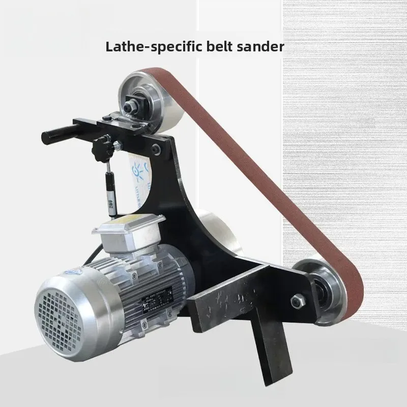 Lathe Belt Sander Grinding Polishing Machine for Weld Seam Flat Grinding Rubber Roller Round Pipe Rust Removal Fine Polishing