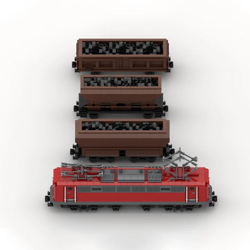 เมืองรถรุ่น MOC อาคารอิฐ 150 รถไฟถ่านหิน Freight Train Modular เทคโนโลยีของขวัญวันหยุดประกอบของเล่นเด็กชุด