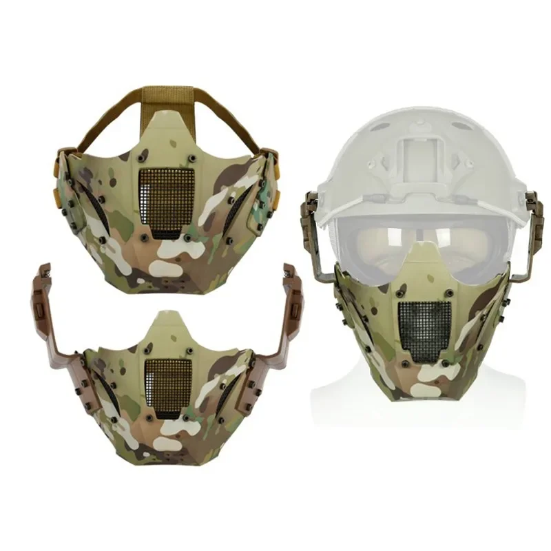 ZXYHFE Tactical Hunting IRON Half Face Mask Shooting Airsoft Paintball Accesories Halloween CS Wargame Outdoor Sports Equipment