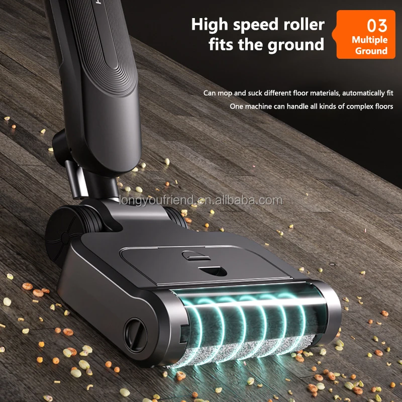 電動セルフクリーニングモップスクラバー、ホテルの床掃除用自動回転式モップ