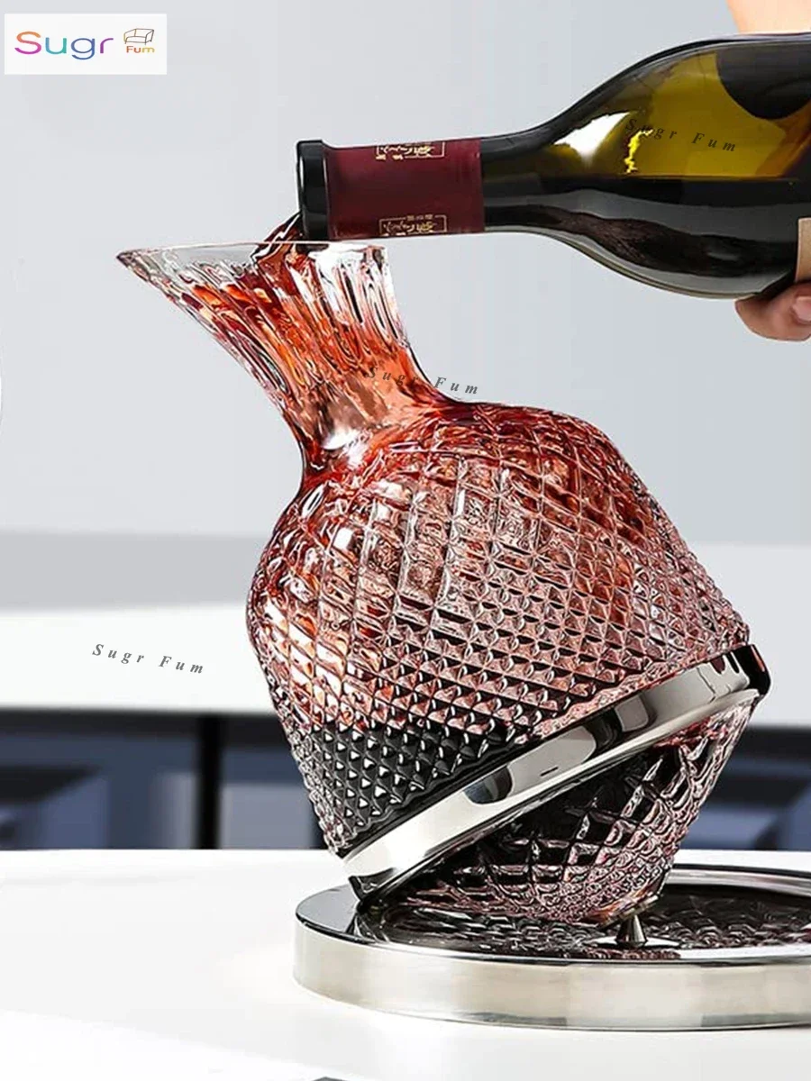 

Графин для красного вина SOING из натурального хрустального стекла, вращающийся диспенсер для вина, бытовой стаканный диспенсер для вина в европейском стиле