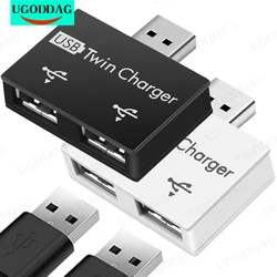 USB Hub Adapter Converter Male To Twin Charger Dual 2 Port For PC Computer Accessories USB 2.0 Splitter Hub 2 USB2.0 Ports