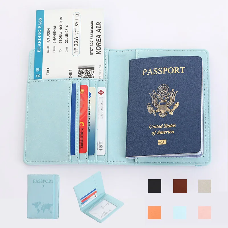 Travel Passport Case Fashion Women/Men Leather Passport Holder Covers Case Waterproof PU Leather Wallet Protection Case