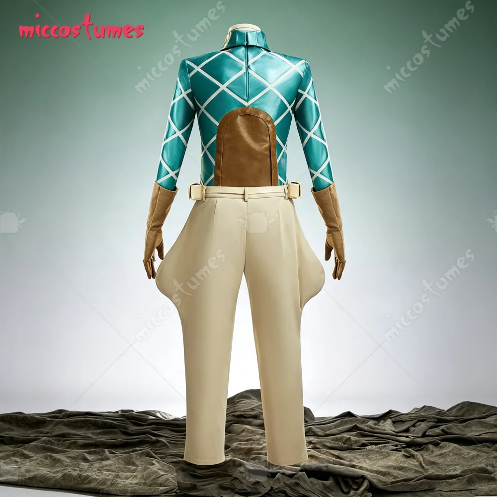 【Ready for Ship】 HAIKYUU Animated Ver JJBA Green Cosplay Costume for Halloween Top and Pants with Gloves and Hat view 3